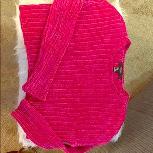 Electric pink super soft cropped sweater